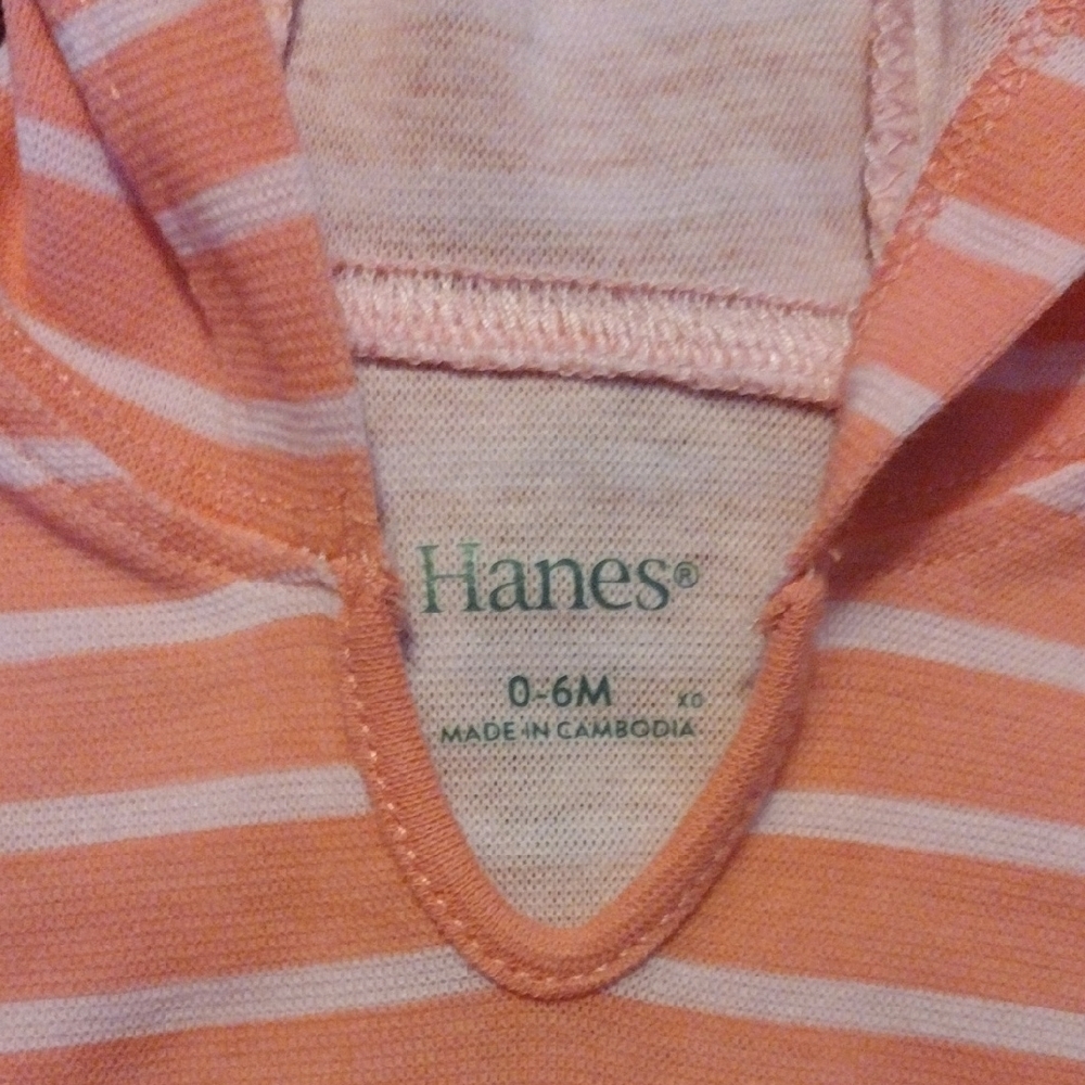 Hanes Pink and White Striped Kids Bodysuit - Picture 2 of 5